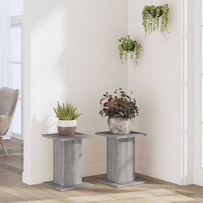 vidaXL Plant Stands 2 pcs Grey Sonoma 30x30x40 cm Engineered Wood