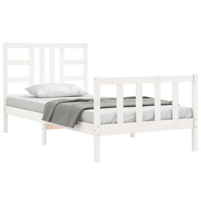 vidaXL Bed Frame without Mattress White 90x190 cm Single Solid Wood Pine