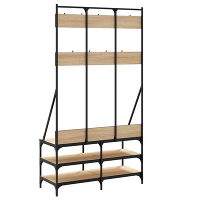 vidaXL Clothes Rack with Shoe Storage Sonoma Oak 100x40x184 cm