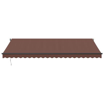 vidaXL Manual Retractable Awning with LEDs Brown 500x350 cm