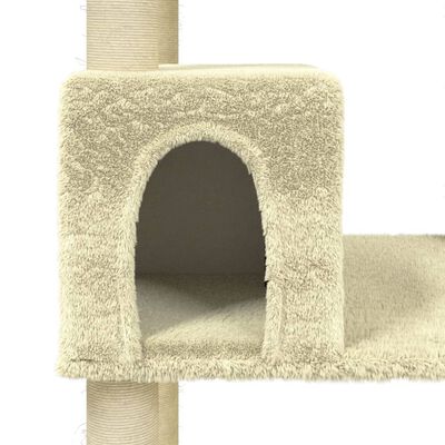 vidaXL Cat Tree with Sisal Scratching Posts Cream 141 cm