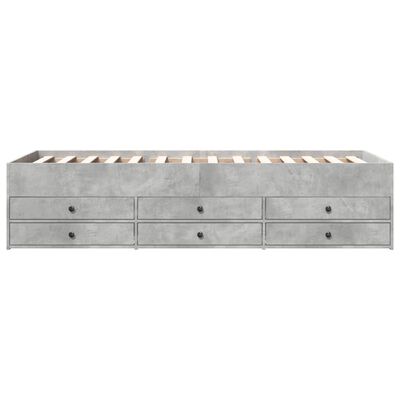 vidaXL Daybed with Drawers without Mattress Concrete Grey 75x190 cm Small Single