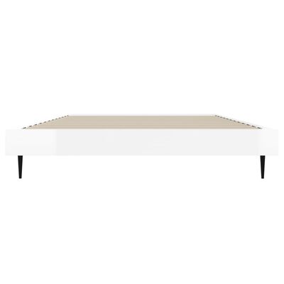 vidaXL Bed Frame without Mattress High Gloss White 100x200 cm