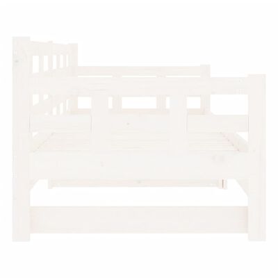 vidaXL Pull-out Day Bed without Mattress White 2x(90x200) cm