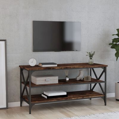 vidaXL TV Cabinet Smoked Oak 100x40x50 cm Engineered Wood