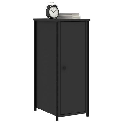 vidaXL Bedside Cabinet Black 32x42x80 cm Engineered Wood