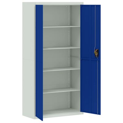 vidaXL File Cabinet Light Grey and Blue 90x40x180 cm Steel