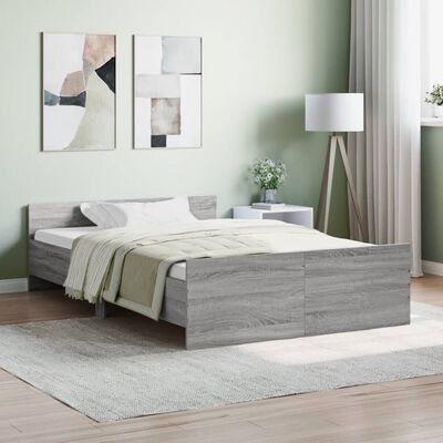 vidaXL Bed Frame without Mattress Grey Sonoma 120x200 cm