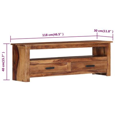 vidaXL TV Cabinet 118x30x40 cm Solid Wood