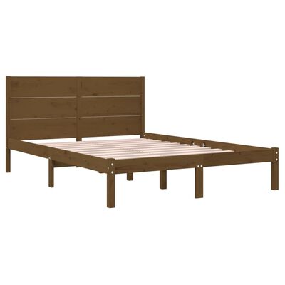 vidaXL Bed Frame without Mattress Honey Brown 120x190 cm Small Double Solid Wood