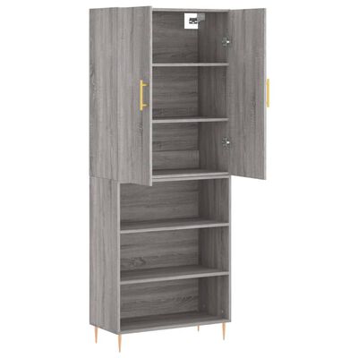 vidaXL Highboard Grey Sonoma 69.5x34x180 cm Engineered Wood