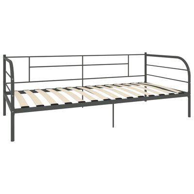 vidaXL DayBed Frame without Mattress Grey Metal 90x200 cm