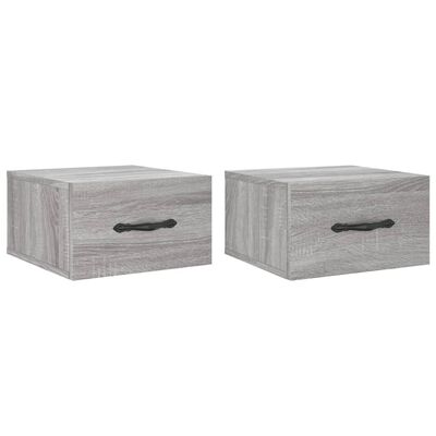 vidaXL Wall-mounted Bedside Cabinets 2 pcs Grey Sonoma 35x35x20 cm