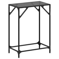 vidaXL Console Table with Black Glass Top 60x35x81 cm Steel