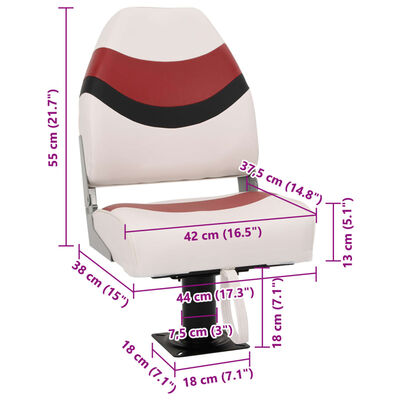 vidaXL Boat Seat with Pedestal 360° Rotatable