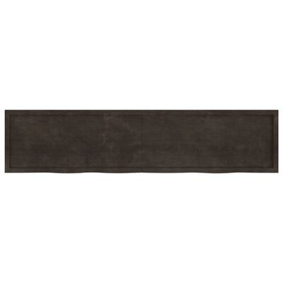 vidaXL Bathroom Countertop Dark Brown 220x50x(2-4) cm Treated Solid Wood