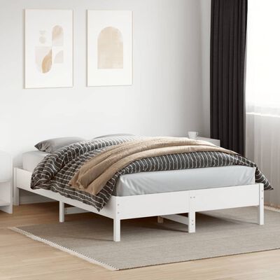 vidaXL Bed Frame without Mattress White 140x200 cm Solid Wood Pine