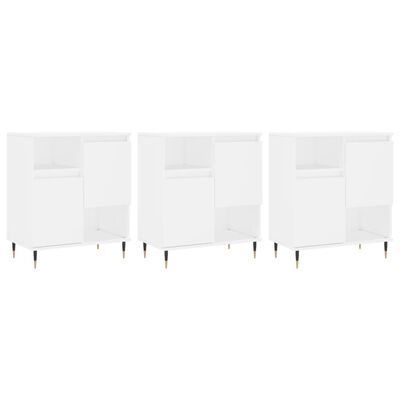 vidaXL Sideboards 3 pcs White Engineered Wood