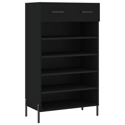 vidaXL Shoe Cabinet Black 60x35x105 cm Engineered Wood