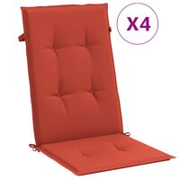 vidaXL Highback Chair Cushions 4 pcs Melange Red 120x50x4 cm Fabric