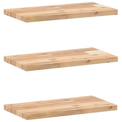 vidaXL Floating Shelves 3 pcs 40x20x2 cm Untreated Solid Wood Acacia