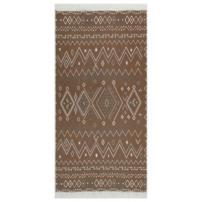 vidaXL Rug Beige and Blue 160x230 cm Cotton