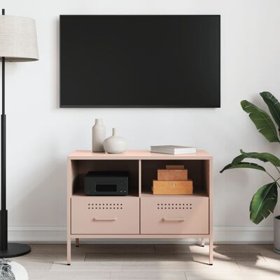 vidaXL TV Cabinet Pink 68x39x50.5 cm Steel