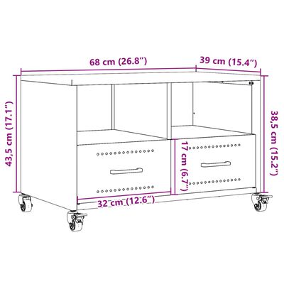 vidaXL TV Cabinet Anthracite 68x39x43.5 cm Steel