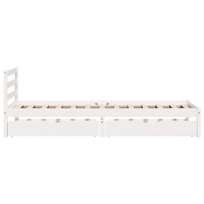 vidaXL Bed Frame without Mattress White 75x190 cm Small Single Solid Wood Pine