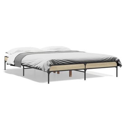 vidaXL Bed Frame without Mattress Sonoma Oak 150x200 cm King Size