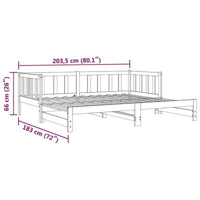 vidaXL Pull-out Day Bed without Mattress White 2x(90x200) cm