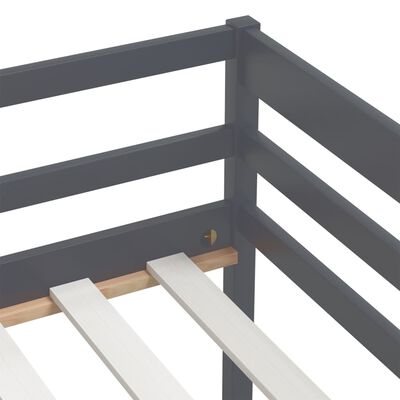 vidaXL Bed Frame without Mattress Dark Grey Solid Pinewood 90x200 cm