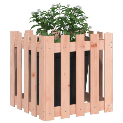 vidaXL Garden Planter with Fence Design 50x50x50 cm Solid Wood Douglas