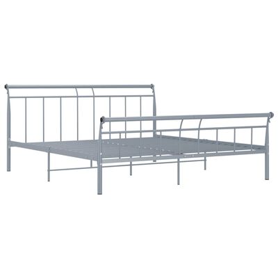 vidaXL Bed Frame without Mattress Grey Metal 200x200 cm