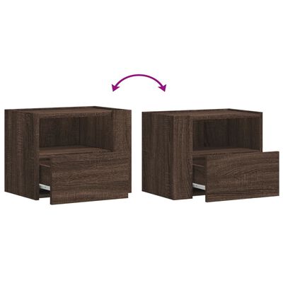 vidaXL Wall-mounted Bedside Cabinet Brown Oak 45x30x35 cm