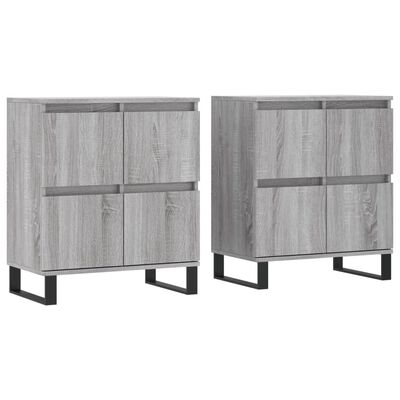 vidaXL Sideboards 2 pcs Grey Sonoma Engineered Wood