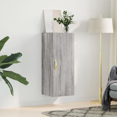 vidaXL Wall Mounted Cabinet Grey Sonoma 34.5x34x90 cm