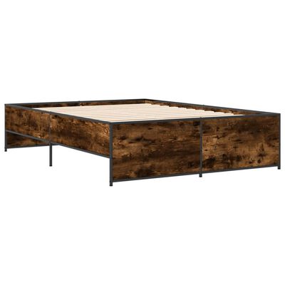 vidaXL Bed Frame without Mattress Smoked Oak 120x190 cm Small Double