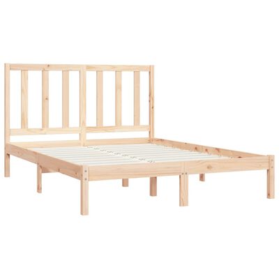 vidaXL Bed Frame without Mattress Solid Wood Pine 120x190 cm Small Double