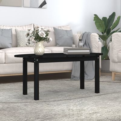 vidaXL Coffee Table Black 110x55x45 cm Solid Wood Pine