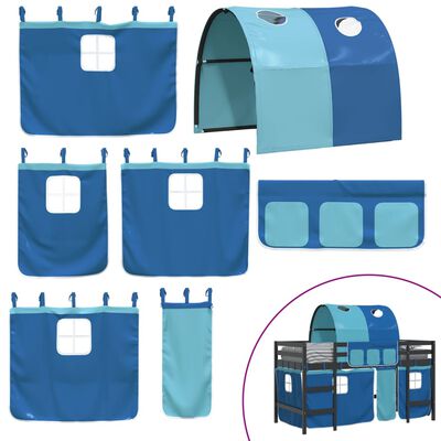 vidaXL Kids' Loft Bed with Tunnel without Mattress Blue 80x200 cm