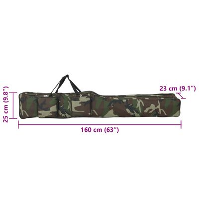 vidaXL Fishing Rod Bag Green Camouflage 160 cm Oxford Fabric