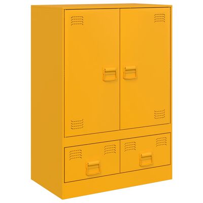 vidaXL Highboard Mustard Yellow 67x39x95 cm Steel