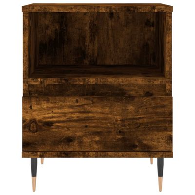 vidaXL Bedside Cabinet Smoked Oak 40x35x50 cm Engineered Wood