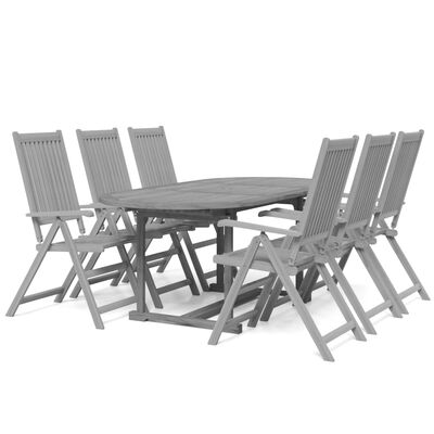 vidaXL 7 Piece Garden Dining Set Solid Wood Acacia