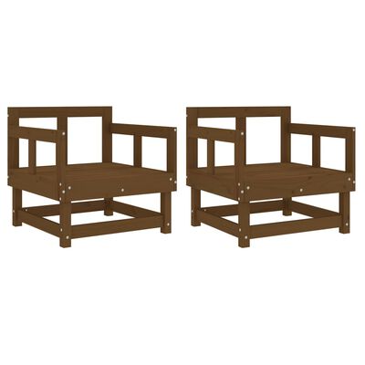 vidaXL Garden Chairs 2 pcs Honey Brown Solid Wood Pine