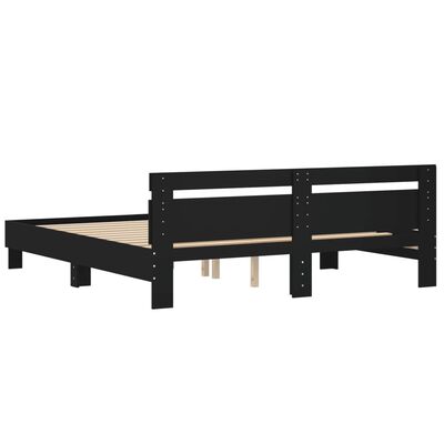 vidaXL Bed Frame without Mattress Black 160x200 cm