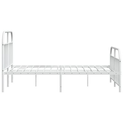 vidaXL Metal Bed Frame without Mattress with Footboard White 183x213 cm