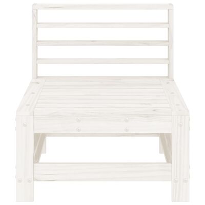 vidaXL Garden Middle Sofa White Solid Wood Pine