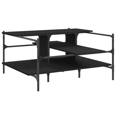 vidaXL Coffee Table Black 100x100x48.5 cm Engineered Wood